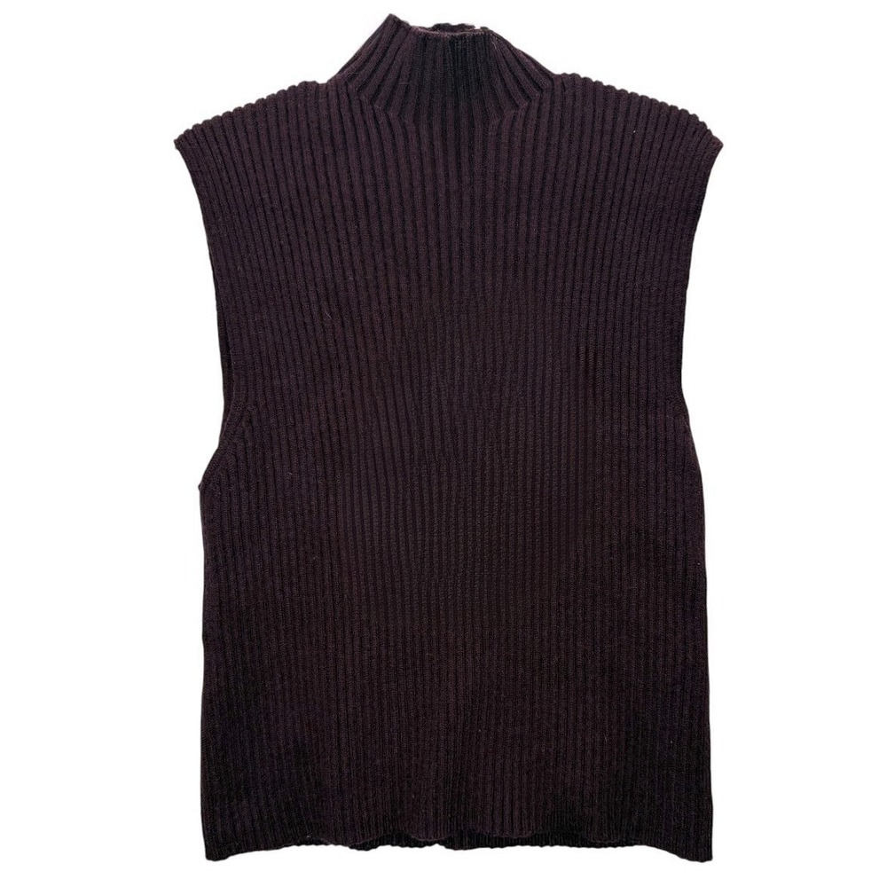 Zara Women's Size Large Purple Plum Ribbed Mock Neck Sleeveless Sweater Tank
